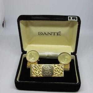 DANTE Cuff Links L Monogram Initial Letter Wraparound Mesh Money clip
